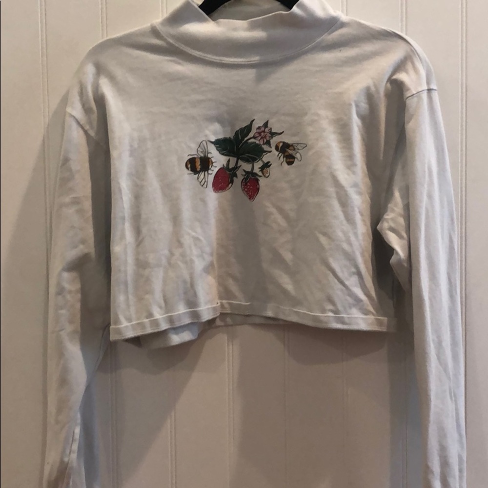 Brandy Melville white mock neck long sleeve shirt